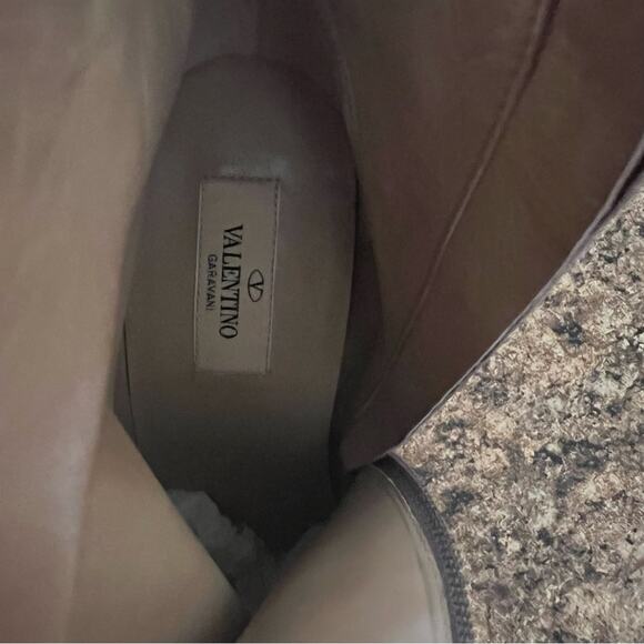 Valentino Garavani Taupe Suede Lace Embroidered Ankle Boots EU 40.5 US 10.5 - Picture 8 of 9